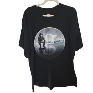 Garth Brooks World Tour 2014 T Shirt Black 2XL Hanes Beefy Tee 100% cotton